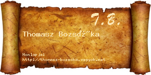 Thomasz Bozsóka névjegykártya